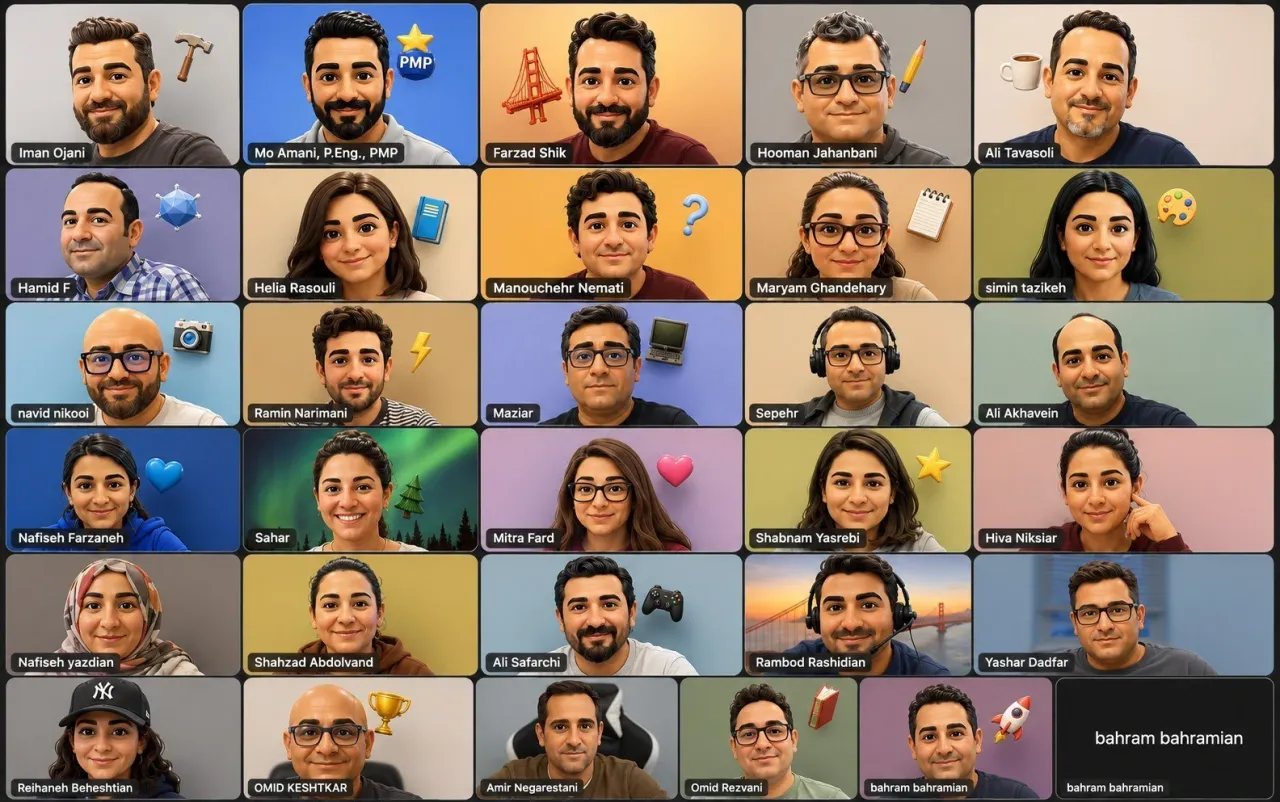 کلاس آنلاین PMP فناوران، تصویر گرافیکی از شرکت‌کنندگان